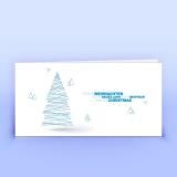 Weihnachtskarte blauer Linienbaum - Eco-Cards 
