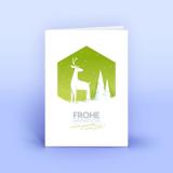 Weihnachtskarte mit Hirsch - Eco-Cards 