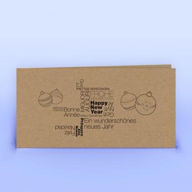 Weihnachtskarte mehrsprachige Weihnachtsgrüße auf Naturpapier - Eco-Cards 
