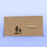 Weihnachtskarte Wald und Sternchen Naturpapier - Eco-Cards 