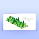 Weihnachtskarte grüne grafische Bäumchen - Eco-Cards 