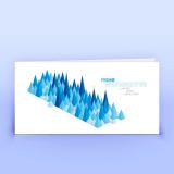 Weihnachtskarte blaue grafische Bäumchen - Eco-Cards 