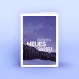 Neujahrskarte lilafarbene Landschaft - Eco-Cards 