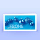 Weihnachtskarte blaue Weihnachtskugeln - Eco-Cards 