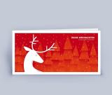 Weihnachtskarte DIN Lang Hirsch 5er Set Rot