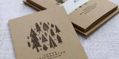 handbedruckte Weihnachtskarten