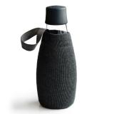 Textile Schutzhülle für Retap Trinkflasche aus Glas 0,5L schwarz