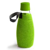 Textile Schutzhülle für Retap Trinkflasche aus Glas 0,8L grün