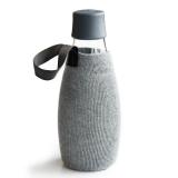 Textile Schutzhülle für Retap Trinkflasche aus Glas 0,5L grau