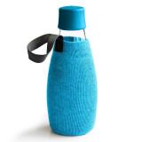 Textile Schutzhülle für Retap Trinkflasche aus Glas 0,5L blau