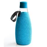 Textile Schutzhülle für Retap Trinkflasche aus Glas 0,8L blau