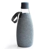Textile Schutzhülle für Retap Trinkflasche aus Glas 0,8L grau