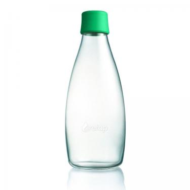 Glas Trinkflasche von Retap 0,8L grün