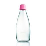 Glas Trinkflasche von Retap 0,8L magenta
