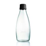 Glas Trinkflasche von Retap 0,8L schwarz