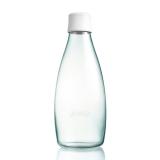 Glas Trinkflasche von Retap 0,8L weiß