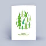 Weihnachtskarte DINA6 Wald grün 5er Set 