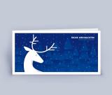 Weihnachtskarte DIN Lang Hirsch 5er Set Blau