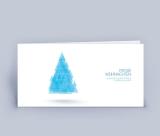 Weihnachtskarte DIN Lang Baum Dreiecke 5er Set 