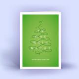 Weihnachtskarten DIN A6 im 5er Set Weihnachtsbaum Linie grün